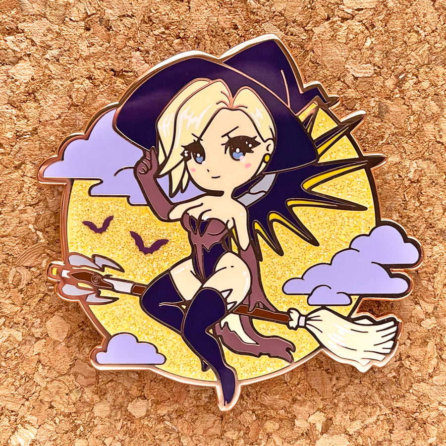 Pin-up Witch Mercy Overwatch Enamel Pin